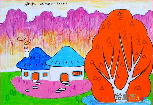 儿童画秋天