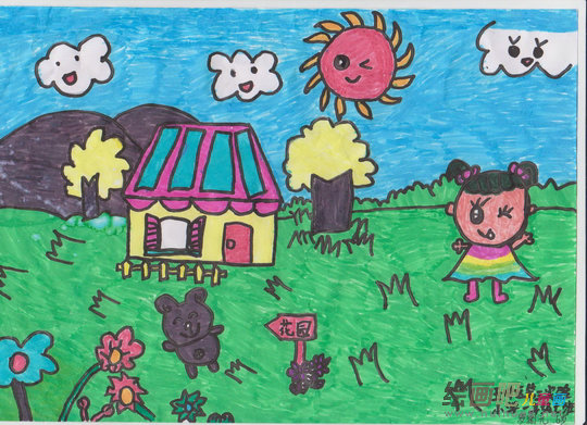 绿色家园儿童画