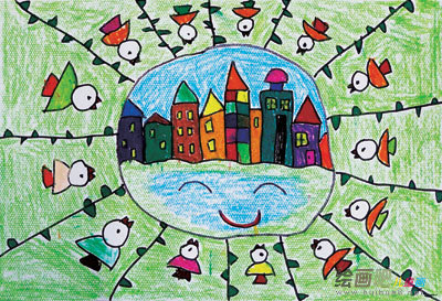 绿色家园儿童画 绿色家园儿童画