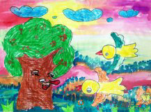 绿色家园儿童画：人类只有一个地球