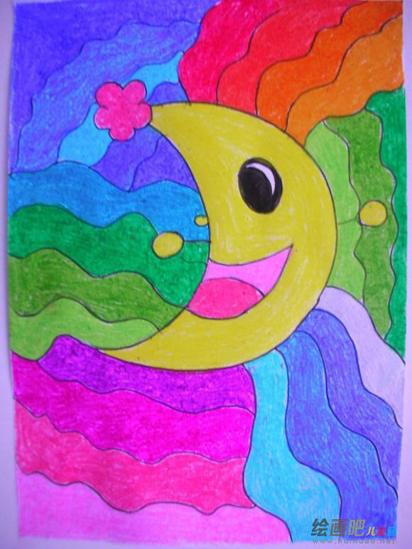 儿童画;中秋节儿童画;关于中秋节的儿童画;中秋儿童