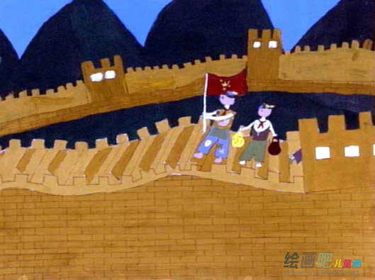 长城简笔画：孟女哭长城