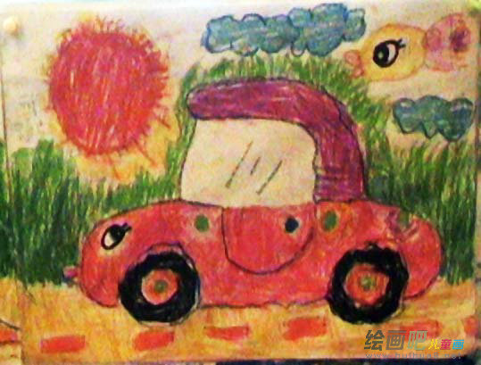 小汽车简笔画：箱型汽车