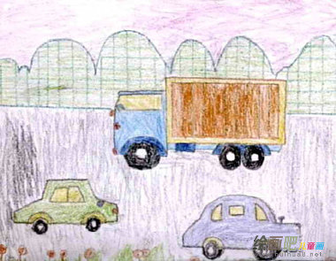 小汽车简笔画：船型汽车