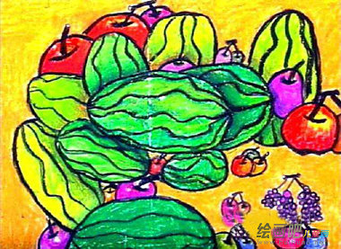 水果简笔画：西瓜