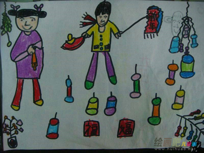 鞭炮简笔画：放鞭炮的习俗