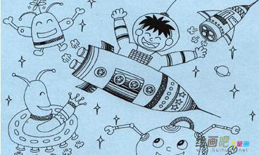 宇宙飞船简笔画 宇宙飞船简笔画