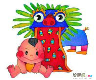 春节儿童画：万年创建历法说