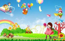 春节儿童画：贴春联和门神