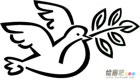 和平鸽的简笔画