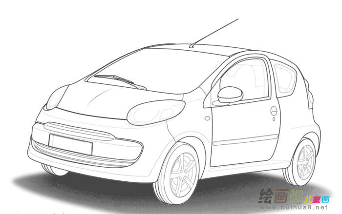小汽车简笔画