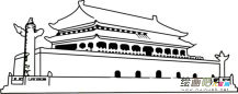 天安门简笔画：节日里的天安门广场