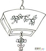 灯笼简笔画：筒型伞灯