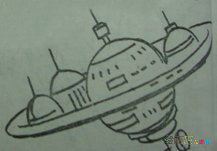 宇宙飞船简笔画：水娃儿和宇宙飞船