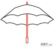 雨伞简笔画：妈妈与伞