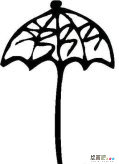 雨伞简笔画：蘑菇雨伞