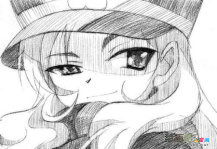 动漫铅笔画：我是可爱的小女孩