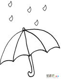 雨伞简笔画：借雨伞