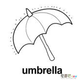 雨伞简笔画：倾斜着的雨伞