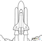 宇宙飞船简笔画：火箭