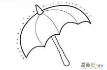 雨伞简笔画：花边伞简笔画