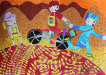 儿童画秋天：钟情于秋天