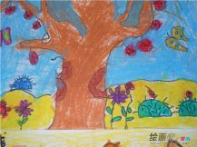 儿童画秋天：秋天的脚步