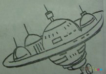 宇宙飞船简笔画：宇宙飞船