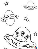 宇宙飞船简笔画：宇宙与飞船