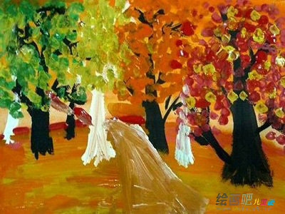 儿童画秋天：秋的沉醉