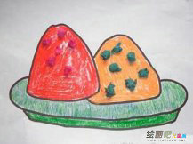 粽子简笔画：端午吃粽子