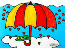 雨伞简笔画：老师的雨伞