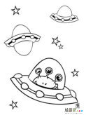 宇宙飞船简笔画：我在宇宙飞船上