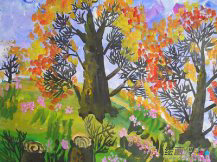 儿童画秋天：秋天不再来过