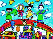 庆元旦儿童画：元旦夜狂欢