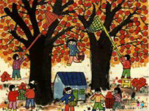 儿童画秋天：秋晴