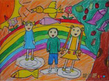 儿童画秋天：清秋