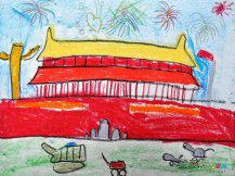 天安门简笔画：我们登上了天安门城楼