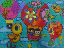 庆元旦儿童画：快乐的元旦