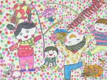 庆元旦儿童画：芙蓉园游玩