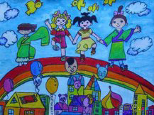 庆元旦儿童画：那个难忘的元旦