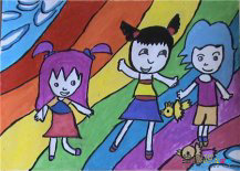 春节儿童画：吃元宵