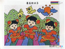 春节儿童画：喜庆的日子