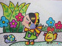 儿童画春天：咏春儿童画