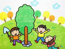 儿童画春天：碧绿春天