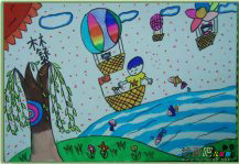 儿童画春天：迎来了春天