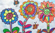 儿童画春天：花儿