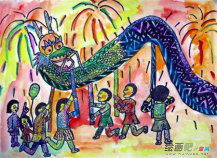 春节儿童画：荣华富贵