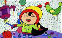 春节儿童画：龙凤呈祥