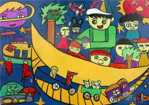 春节儿童画：五谷丰登